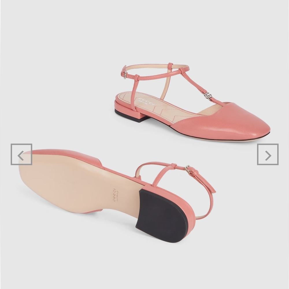 SOLD - GUCCI NIB women’s ballet flat pink double G in box new - Picture 3 of 7